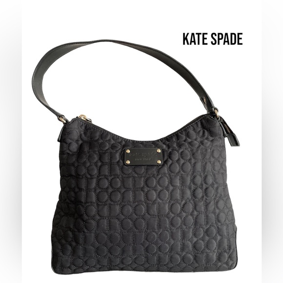 kate spade Bags Kate Spade Black Quilted Fabric Shoulder Bag Great